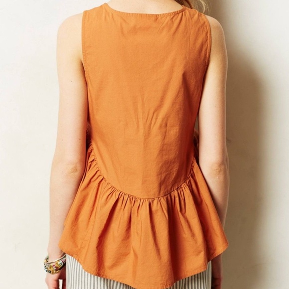 Anthropologie Ruffled Poplin Tank In Light Purple - Picture 3 of 4